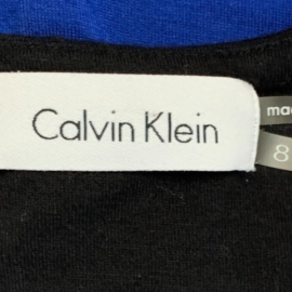 Calvin Klein Athleisure Casual Tank Dress Sz 8 Colorblock Blue Green Black #239J - Picture 5 of 6